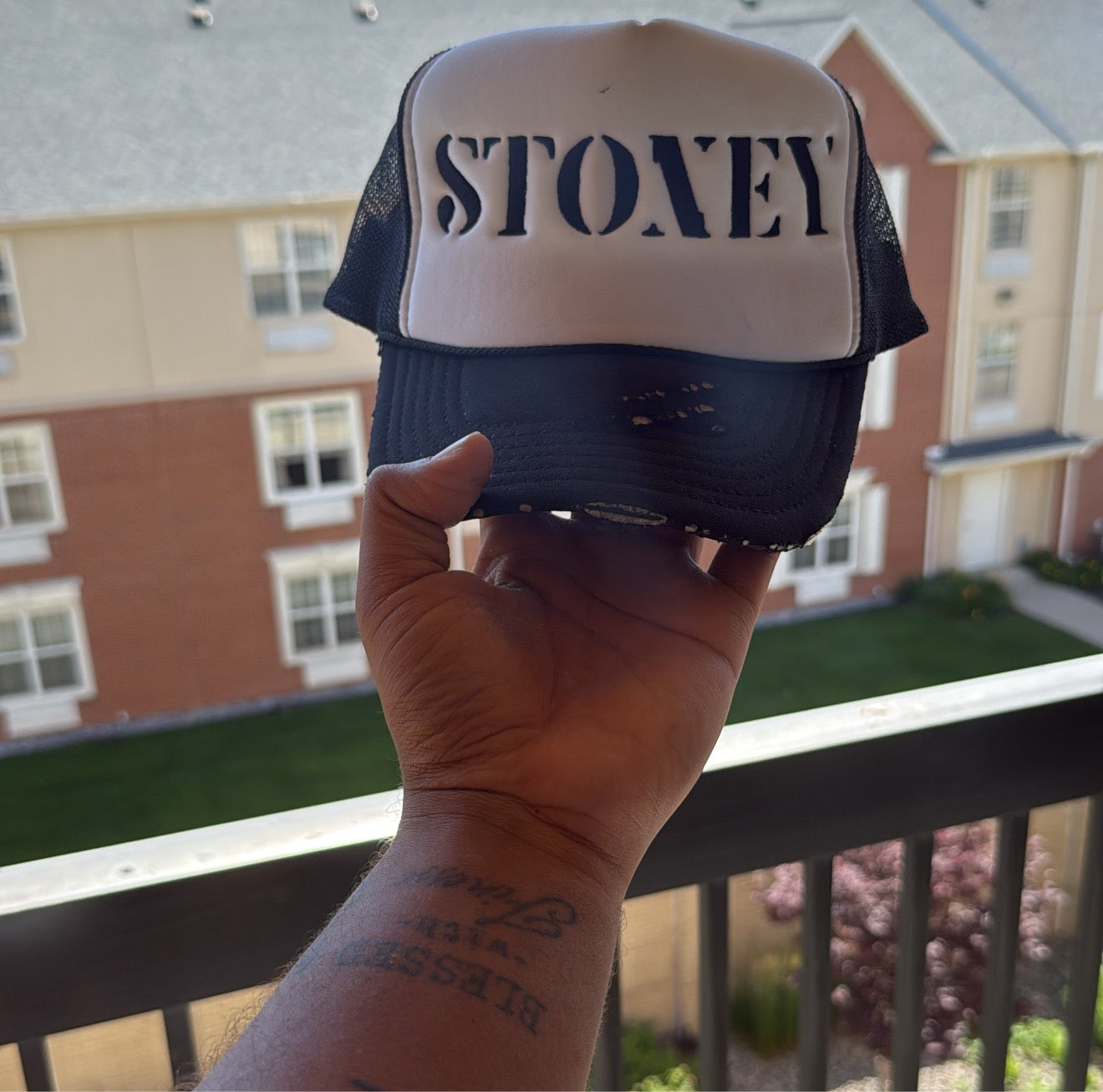 Black Essentials Trucker (distressed)